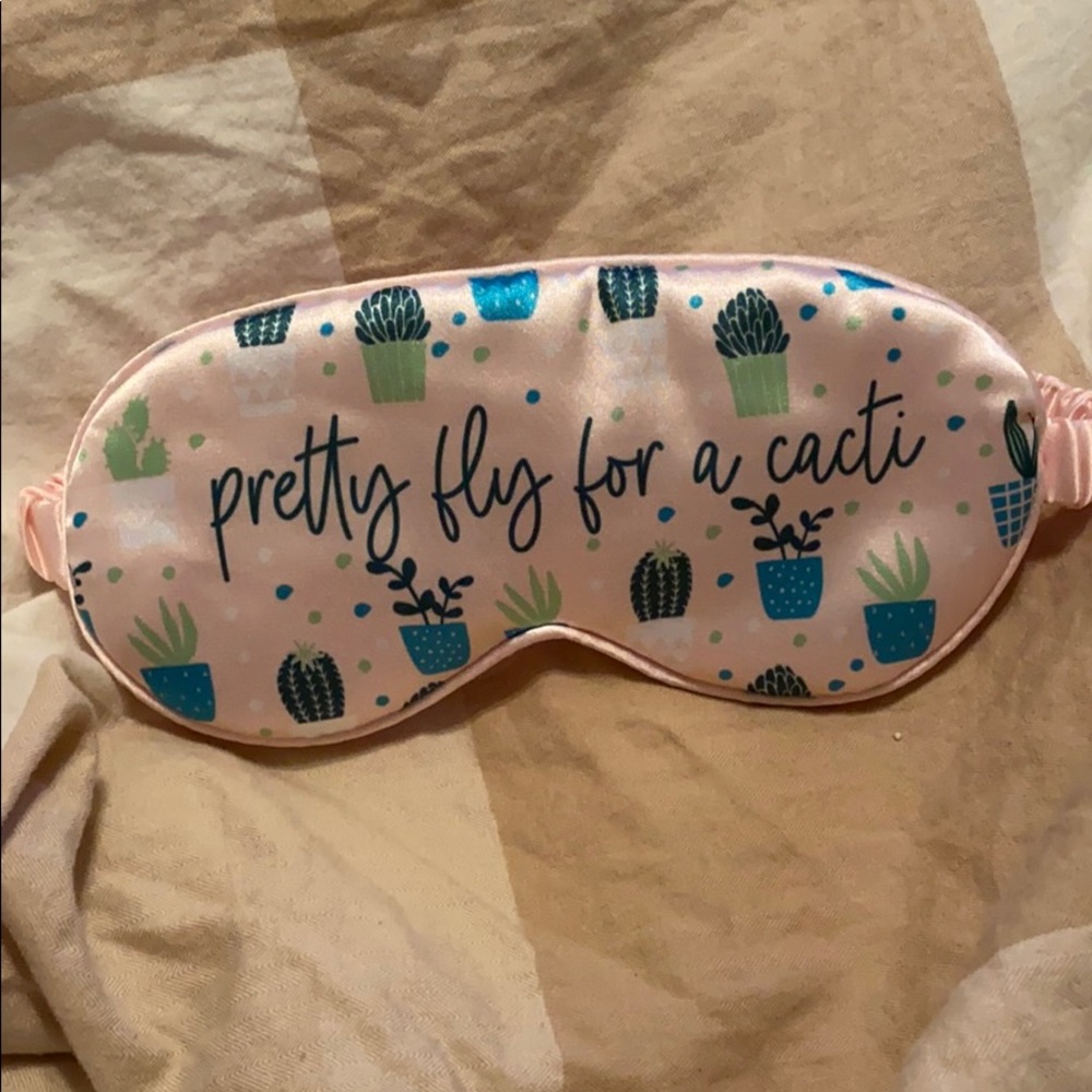 “Pretty fly for a cacti” sleep mask. Silk